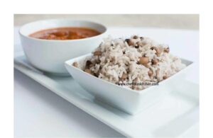 White Rice + Beans + Chicken in Sauce