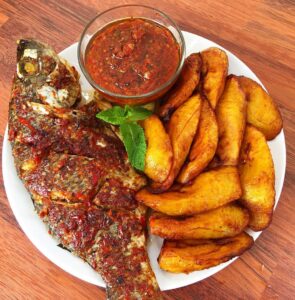 Wet Fried Fish, + Fried Plantain(dodo)