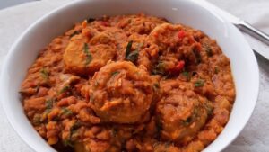 Beans  Porridge and Plantain + Beef Stew