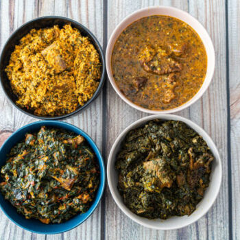 Egusi Ogbonno Vegetable and Afang soup