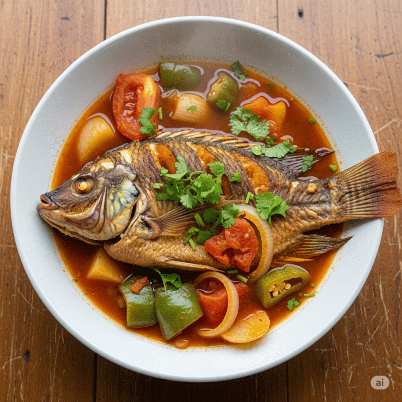 Fresh Whole Tilapia Fish Stew