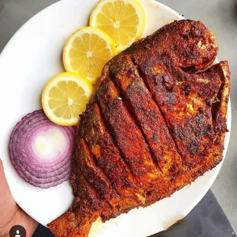 Garnished Fried Fish